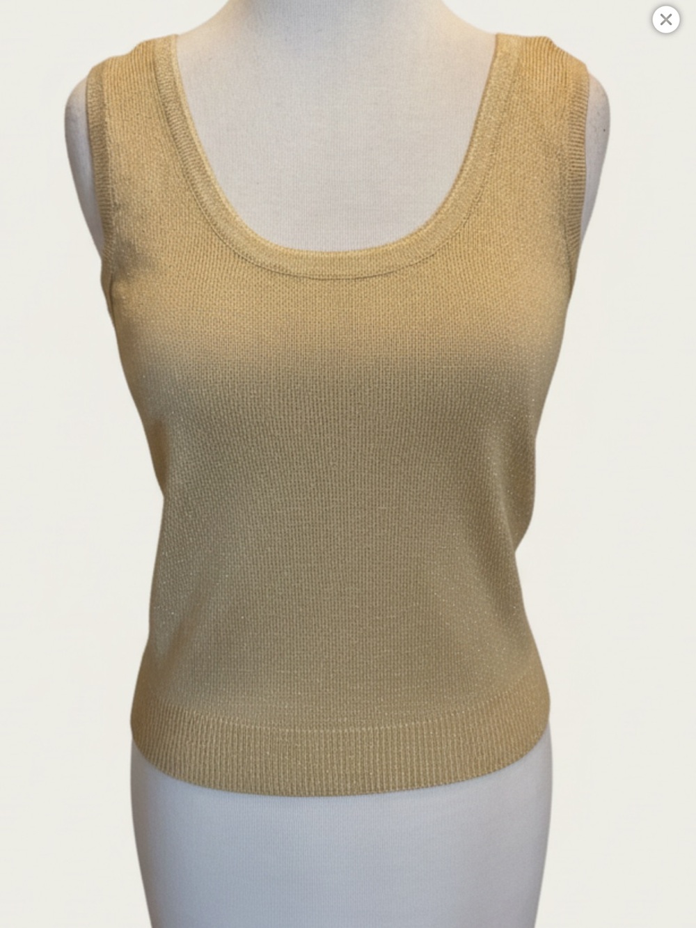 St. John Shimmery Gold Scoop Neck Knit Tank